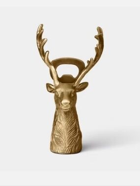 Threshold Gold Deer Head Bottle Opener - Decorative Home Dining Accessory